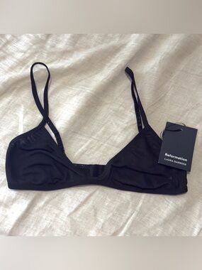 Reformation X Laura Harrier black Brosious Knit Bra small